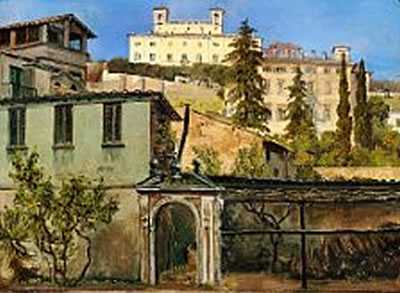 Thorald Laessoe : View of the French Academy in Rome on the Pincian Hill (Monte Pincio).